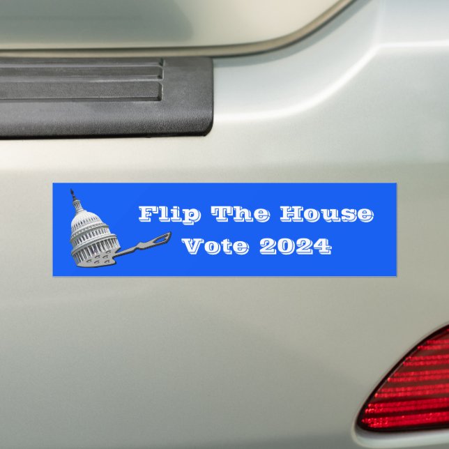Flip The House Vote Blue 2024 Bumper Sticker (On Car)