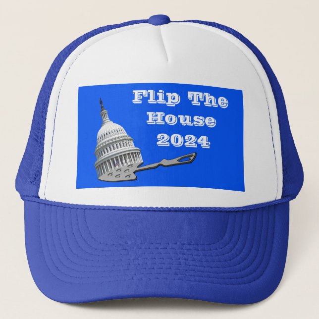 Flip The House Vote Blue 2024 Trucker Hat (Front)