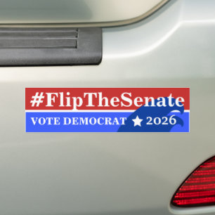 Flip The Senate Hashtag Blue Wave Democrat Bumper Sticker