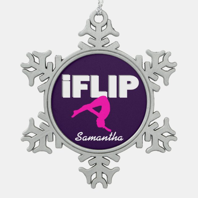 Flip Tumbling gymnast ornament (Front)
