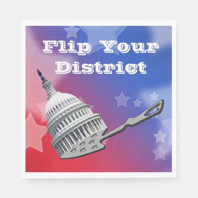Flip Your District Vote 2026 Napkin (Front)