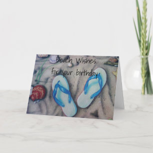 "FLIP YOUR FLOPS" BEACHY BIRTHDAY GREETING CARD