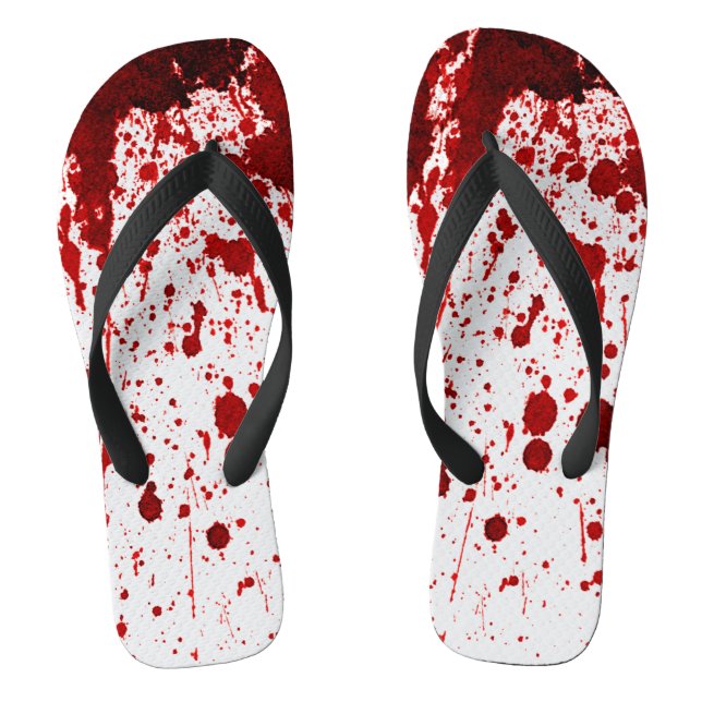 Flipflop Sandals Blood Splatter Vampire Gothic (Footbed)