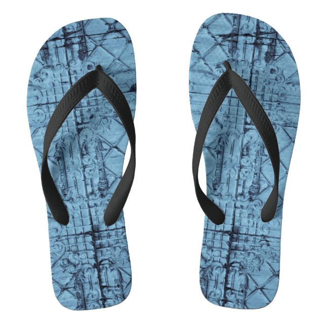 Flipflop Sandals Rustic Tin Panel Ceiling Country (Footbed)