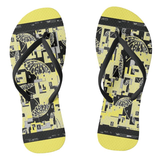 Flipflops for women Yellow,Black (Footbed)