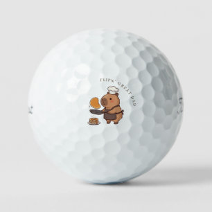 'Flipin' Great Dad' Cute Funny Capybara Chef Golf Balls