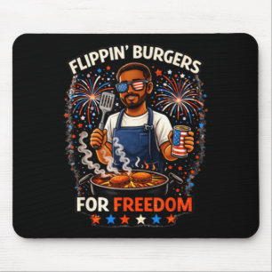 Flipn Burgers For Dom Bbq Black Patriotic Grill Mouse Mat