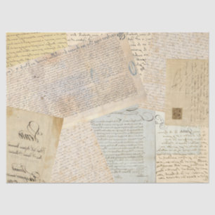 Flipped French Handwriting Tissue Paper