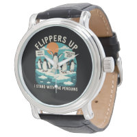 Flippers Up I Stand With Penguins Funny Resist