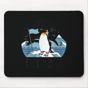 Flippers Up I Stand With The Penguins Funny Pengui Mouse Mat