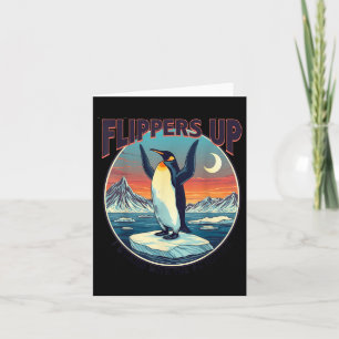 Flippers Up I Stand With The Penguins Funny Tee Card
