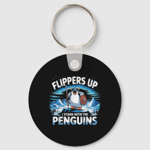 Flippers Up I Stand With The Penguins Funny Trump Key Ring