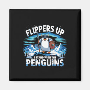 Flippers Up I Stand With The Penguins Funny Trump  Magnet