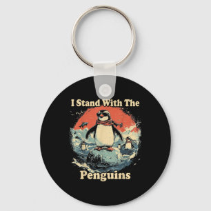 Flippers Up I Stand With The Penguins Key Ring