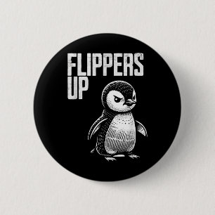 Flippers Up Penguin Resistance Subtle Anti Protest 6 Cm Round Badge