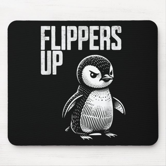 Flippers Up Penguin Resistance Subtle Anti Protest Mouse Mat (Front)