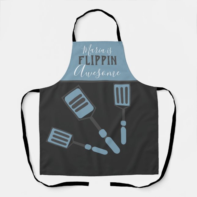 Flippin Awesome Cook Chef Name   Apron (Front)