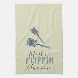 Flippin Awesome Cook Chef Name Tea Towel
