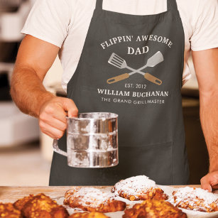 Flippin Awesome Dad BBQ Father Personalised Apron