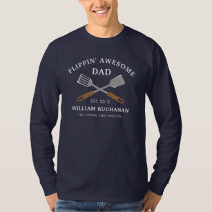 Flippin Awesome Dad BBQ Father Personalised T-Shirt