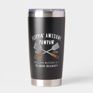 Flippin Awesome Pawpaw Fathers Day Custom Insulated Tumbler
