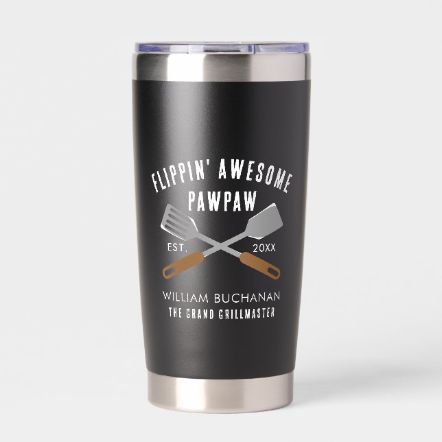 Flippin Awesome Pawpaw Fathers Day Custom Insulated Tumbler (Front)