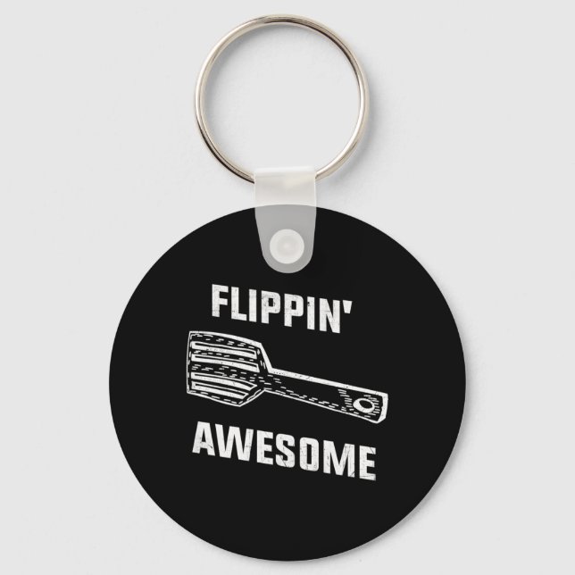 Flippin Awesome Spatula - Funny Baker Or Cook Key Ring (Front)
