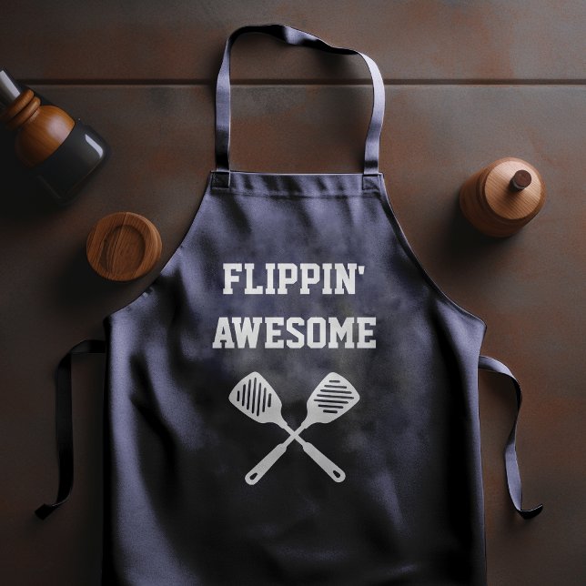 Flippin Awesome Spatula Funny Navy Blue Grilling Apron (Creator Uploaded)