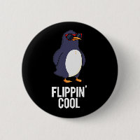 Flippin Cool Funny Penguin Pun Dark BG