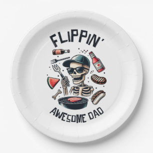 Flipping Awesome Dad Paper Plate
