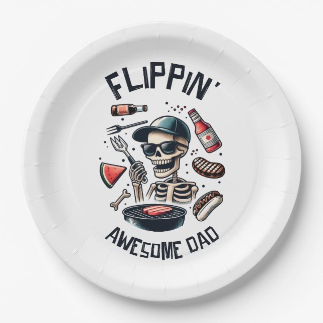 Flipping Awesome Dad Paper Plate (Front)