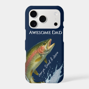 Flipping Awesome Dad Rainbow Trout Navy Blue