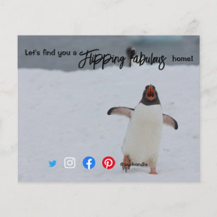 flipping fabulous real estate agent penguin postca flyer