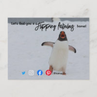 flipping fabulous real estate agent penguin postca