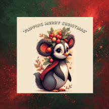 Flipping Flapping Merry Christmas Penguin Quirky 