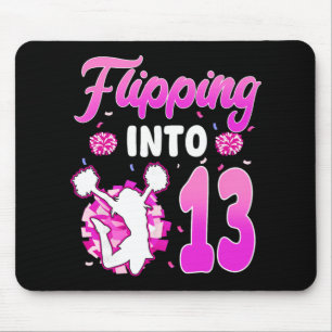 Flipping Into 13 Cheerleader 13th Birthday Girl Ch Mouse Mat