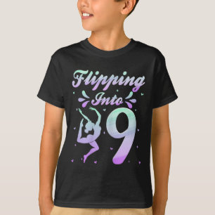Flipping Into 9 Gymnast Gymnastics 9th Birthday Pa T-Shirt