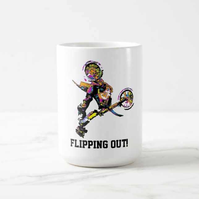 Flipping Out! - Freestyle Motocross Stunt Coffee Mug (Center)