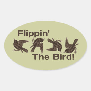 Flipping the Bird Oval Sticker