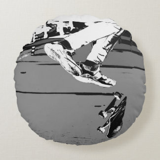 Flipping the Board Round Cushion