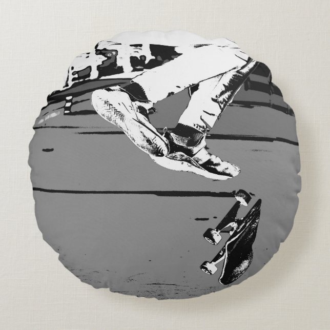 Flipping the Board  Round Cushion (Front)