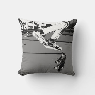Flipping the Board - Skateboarder Round Clock Cushion