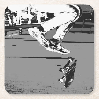 Flipping the Board Square Paper Coaster