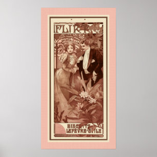 Flirt by Alphons Mucha Poster