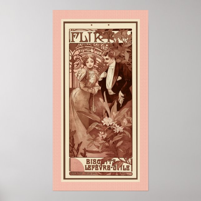 Flirt by Alphons Mucha Poster (Front)