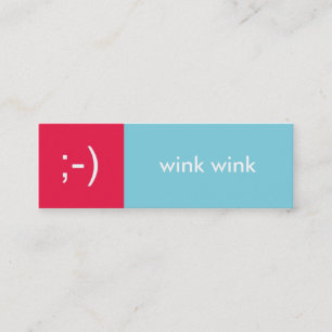Flirt card red blue wink emoticon text message