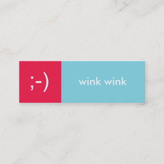 Flirt card red blue wink emoticon text message