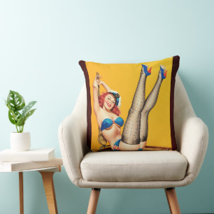 Flirt Pulp Cover by Peter Driben Cushion