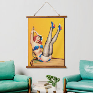 Flirt Pulp Cover by Peter Driben Hanging Tapestry