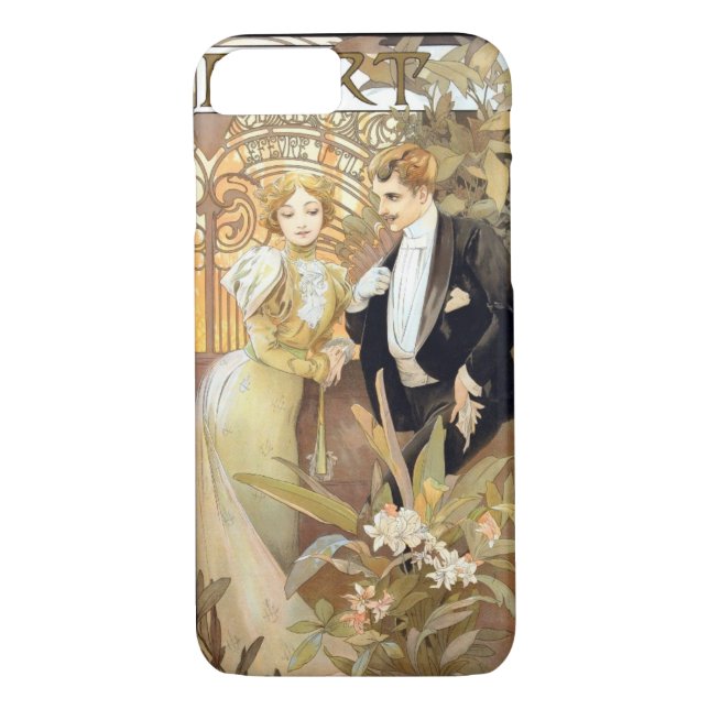 Flirt vintage Mucha Case-Mate iPhone Case (Back)